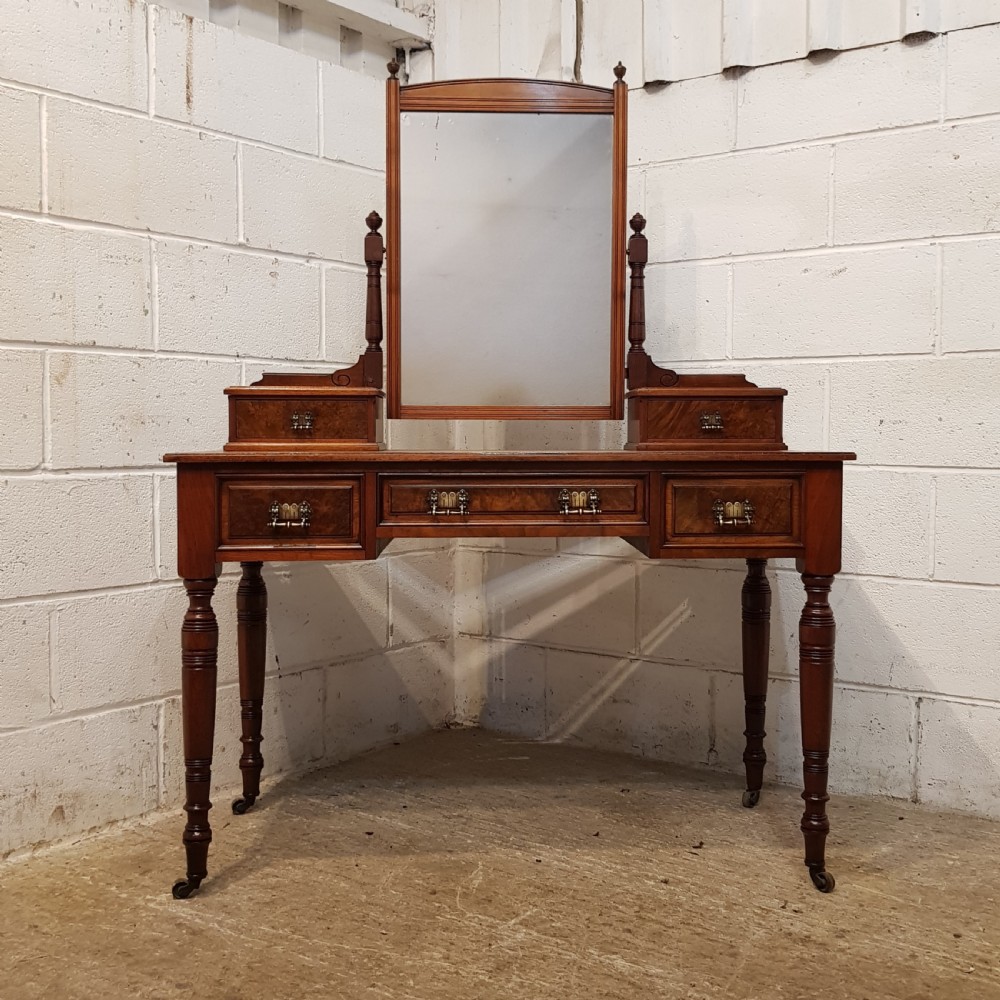ANTIQUE LATE VICTORIAN BURR WALNUT  DRESSING TABLE C1890 View V