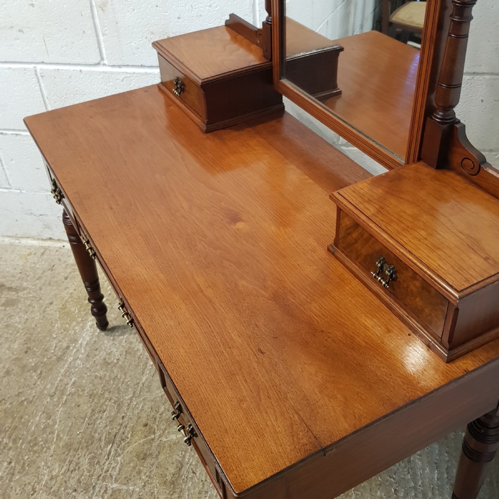 ANTIQUE LATE VICTORIAN BURR WALNUT  DRESSING TABLE C1890 View VII