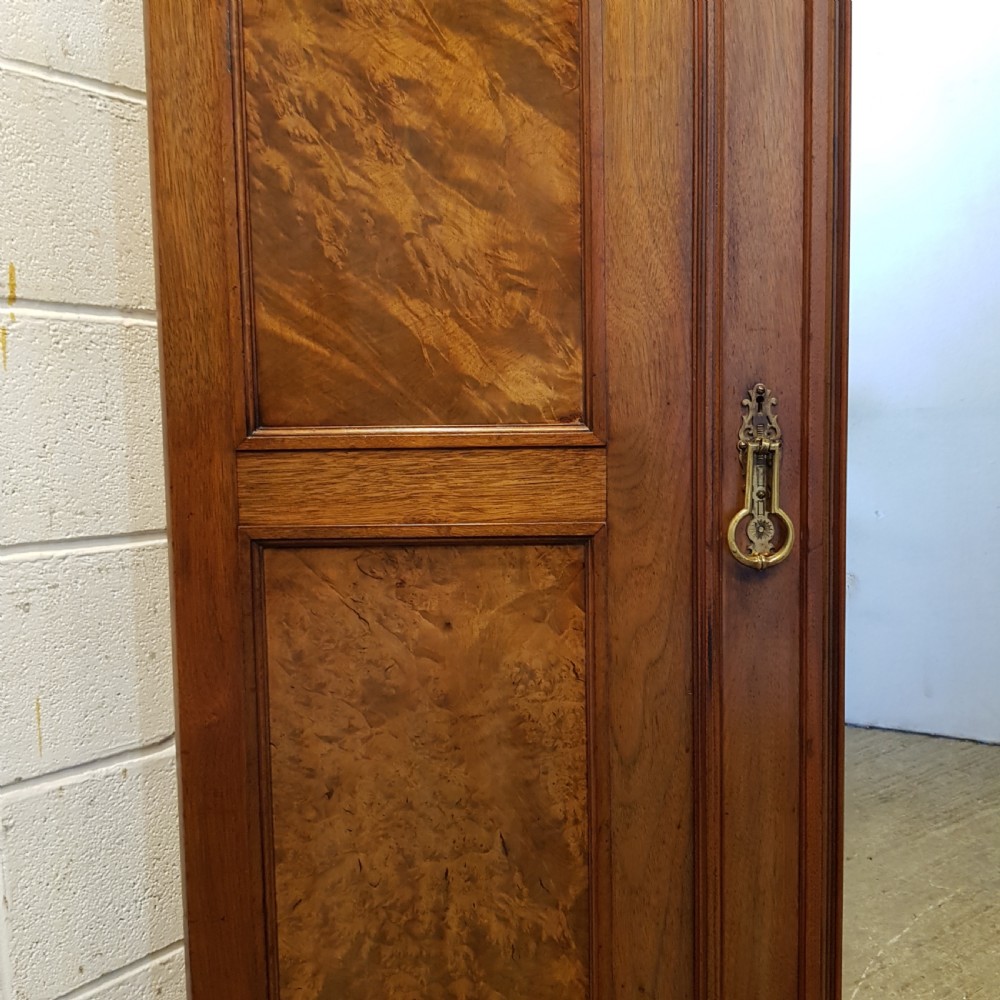 ANTIQUE LATE VICTORIAN BURR WALNUT TRIPLE WARDROBE C1890 View IV