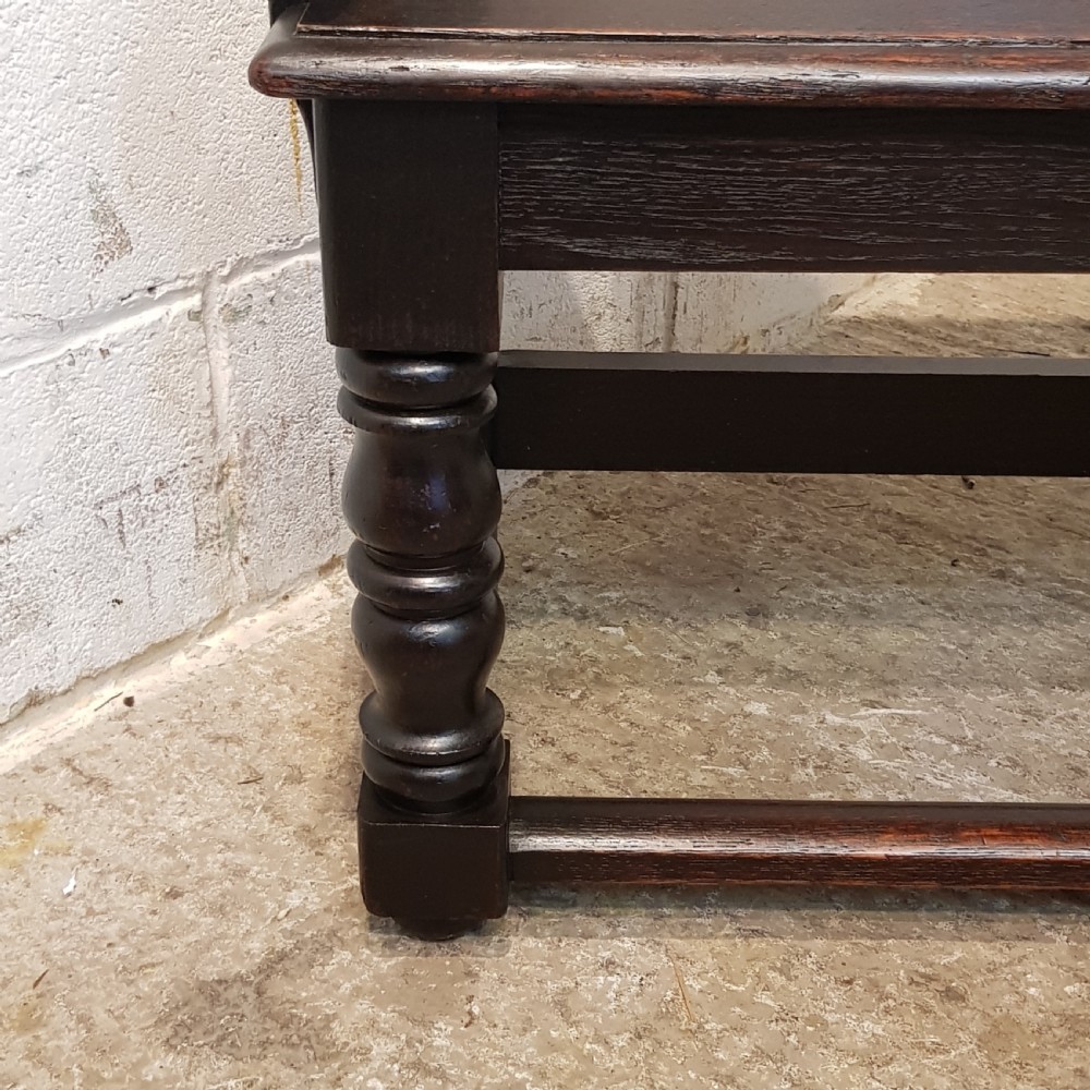 ANTIQUE VICTORIAN CARVED OAK HALL BENCH C1860 View V
