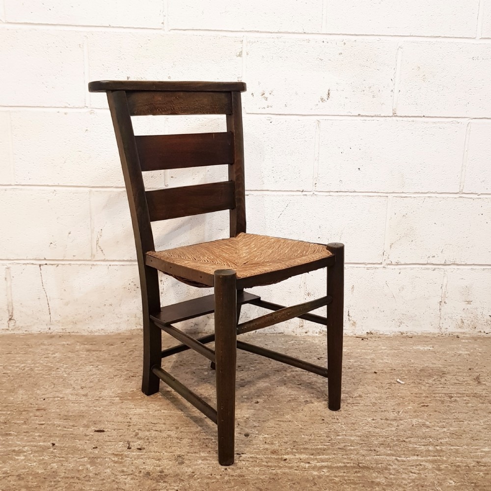 ANTIQUE SET OF TEN VICTORIAN OAK CHAPEL KITCHEN CHAIRS C1880 View III