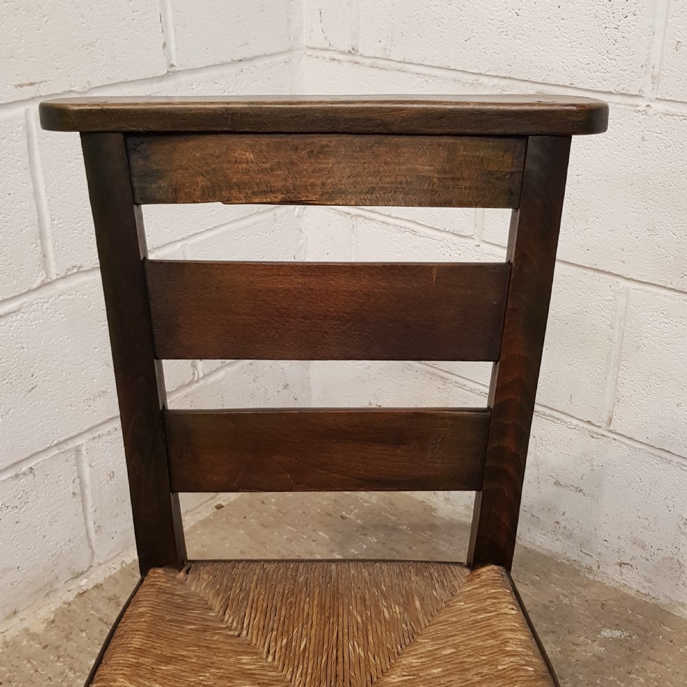 ANTIQUE SET OF TEN VICTORIAN OAK CHAPEL KITCHEN CHAIRS C1880 View V