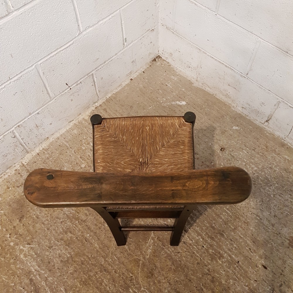 ANTIQUE SET OF TEN VICTORIAN OAK CHAPEL KITCHEN CHAIRS C1880 View VIII