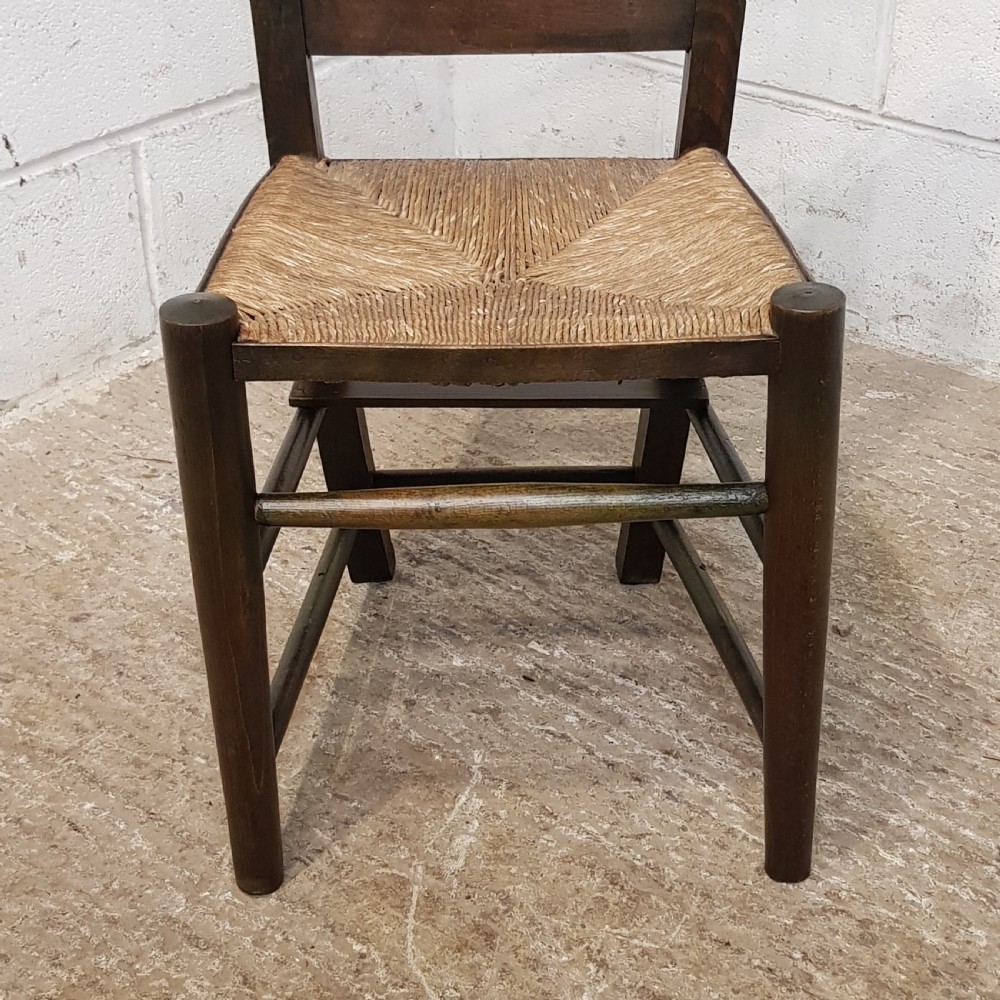 ANTIQUE SET OF TEN VICTORIAN OAK CHAPEL KITCHEN CHAIRS C1880 View IX
