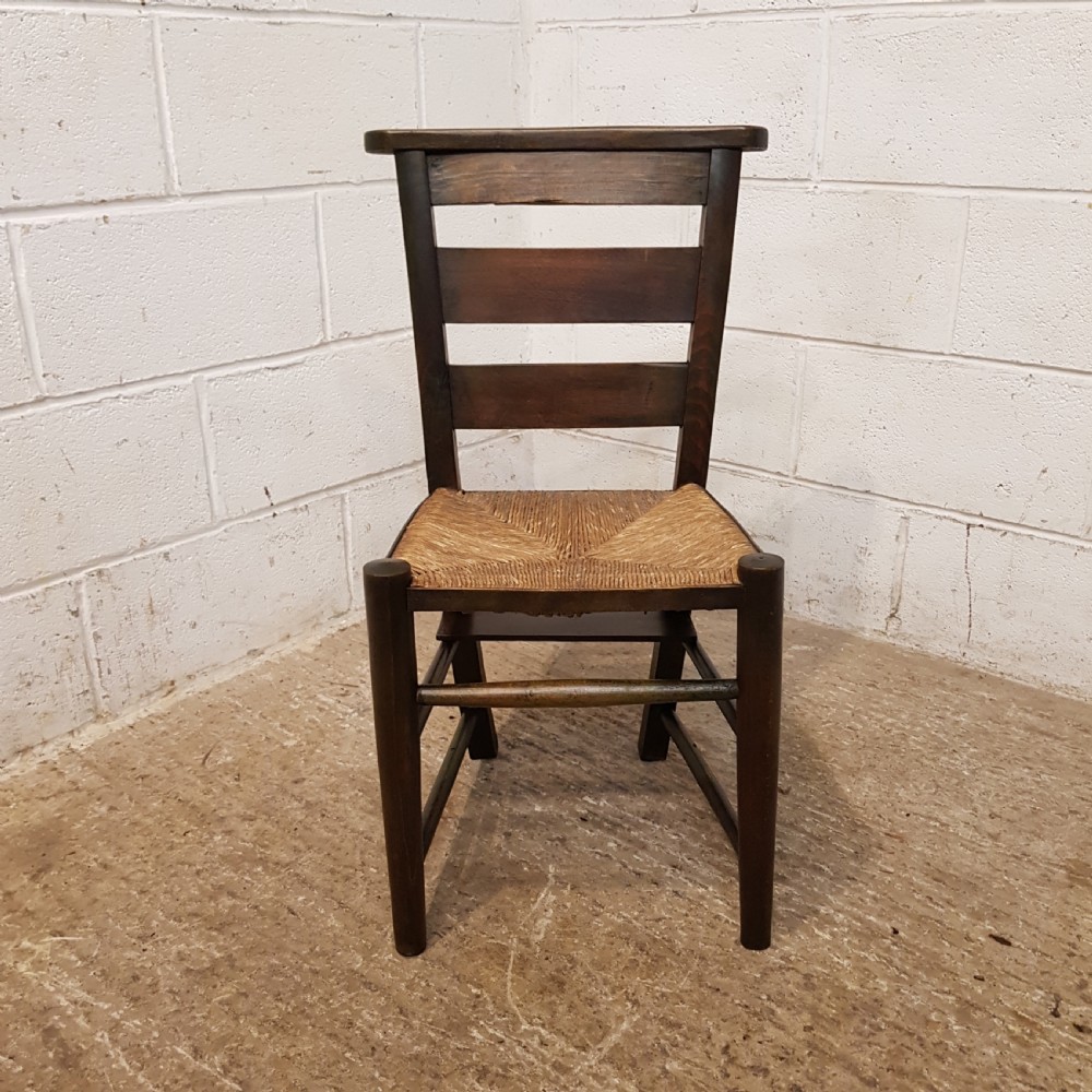 ANTIQUE SET OF TEN VICTORIAN OAK CHAPEL KITCHEN CHAIRS C1880 View X
