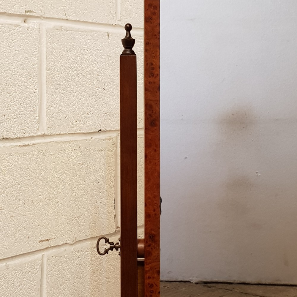 ANTIQUE BURR WALNUT CHEVAL MIRROR C1920 View III