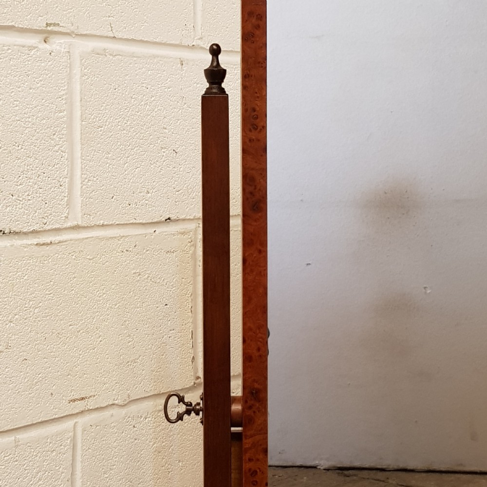 ANTIQUE BURR WALNUT CHEVAL MIRROR C1920 View VI