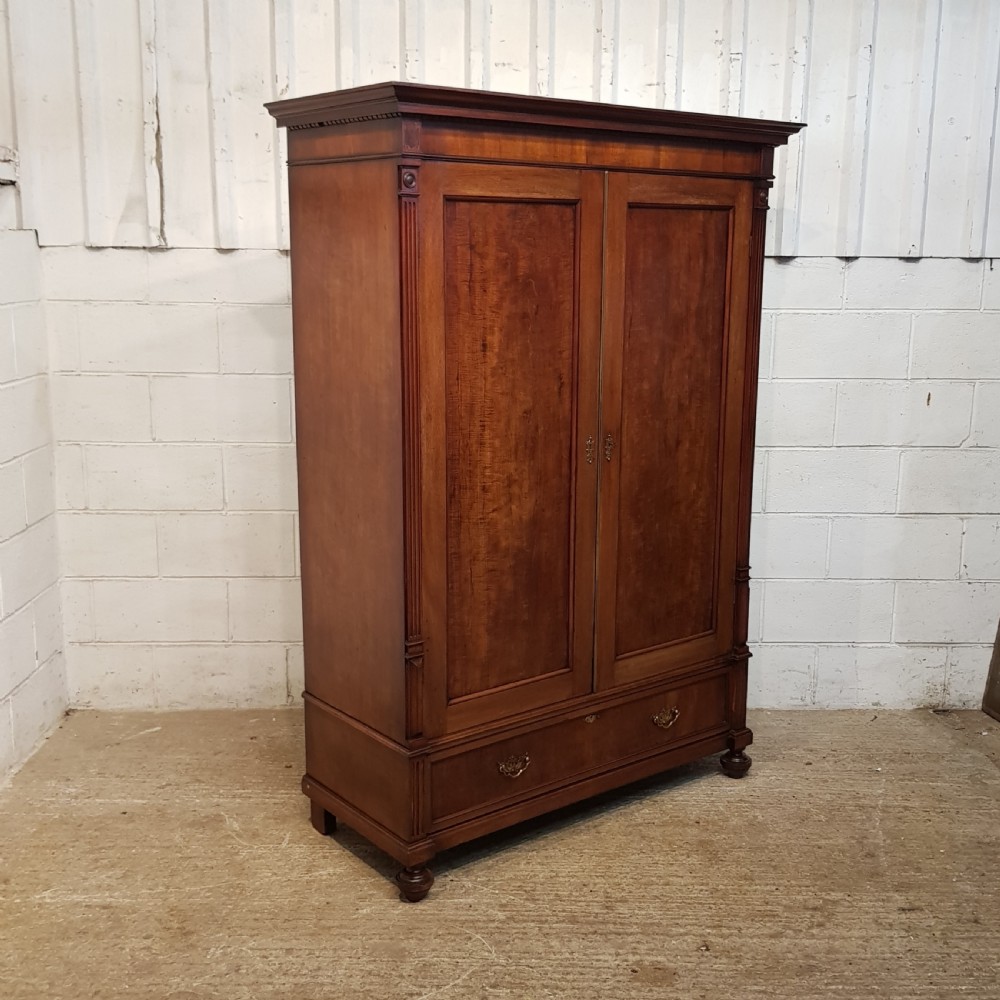 ANTIQUE VICTORIAN MAHOGANY DOUBLE WARDROBE C1860 View II