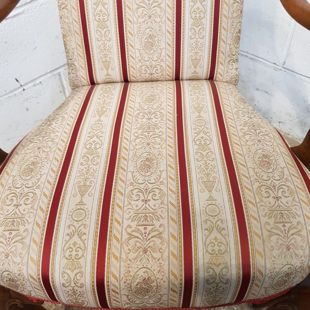 ANTIQUE EDWARDIAN WALNUT QUEEN ANNE STYLE LIBRARY ELBOW CHAIR C1900 View VI