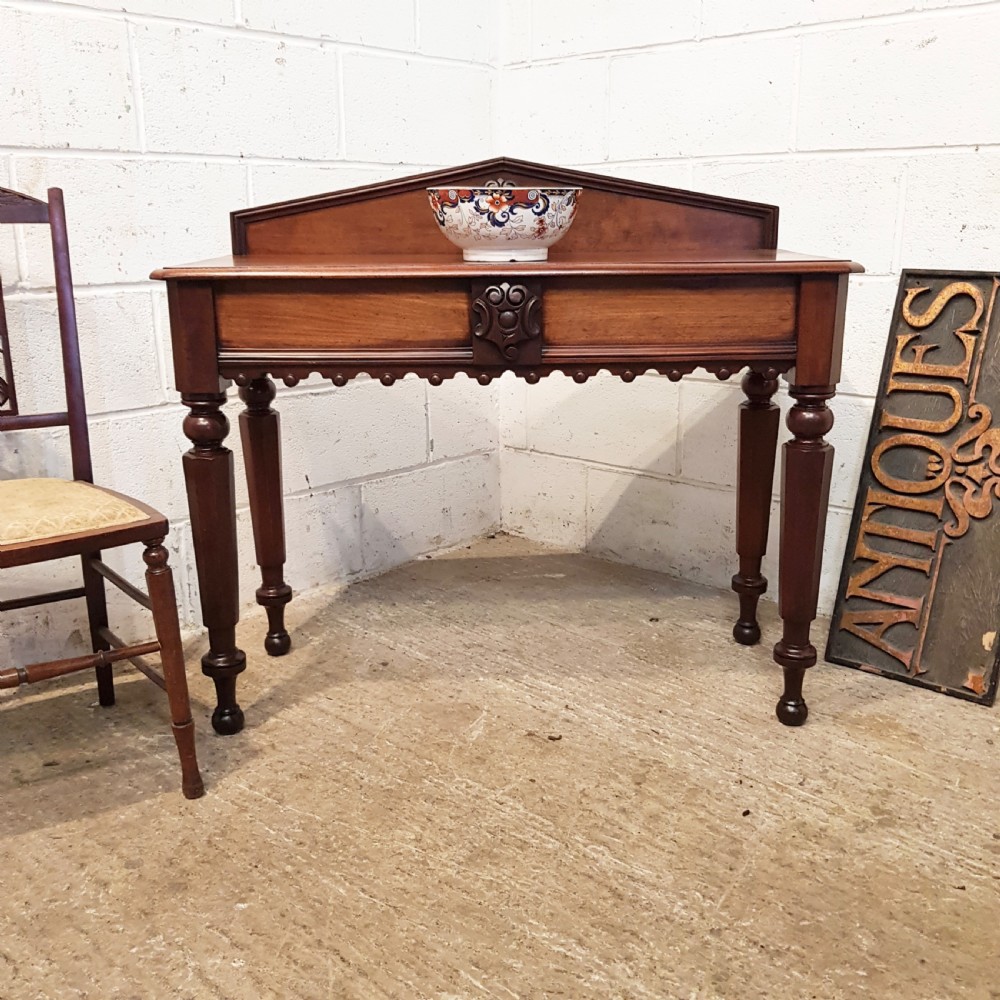 ANTIQUE VICTORIAN AESTHETIC MAHOGANY HALL CONSOLE TABLE C1880