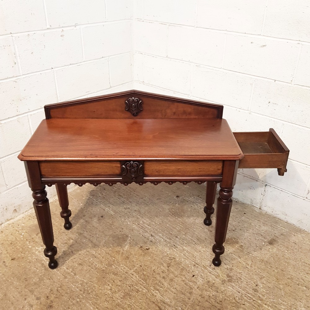 ANTIQUE VICTORIAN AESTHETIC MAHOGANY HALL CONSOLE TABLE C1880 View III