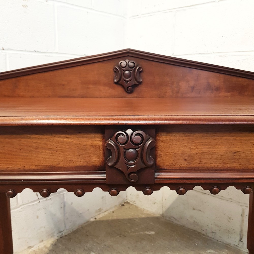 ANTIQUE VICTORIAN AESTHETIC MAHOGANY HALL CONSOLE TABLE C1880 View V