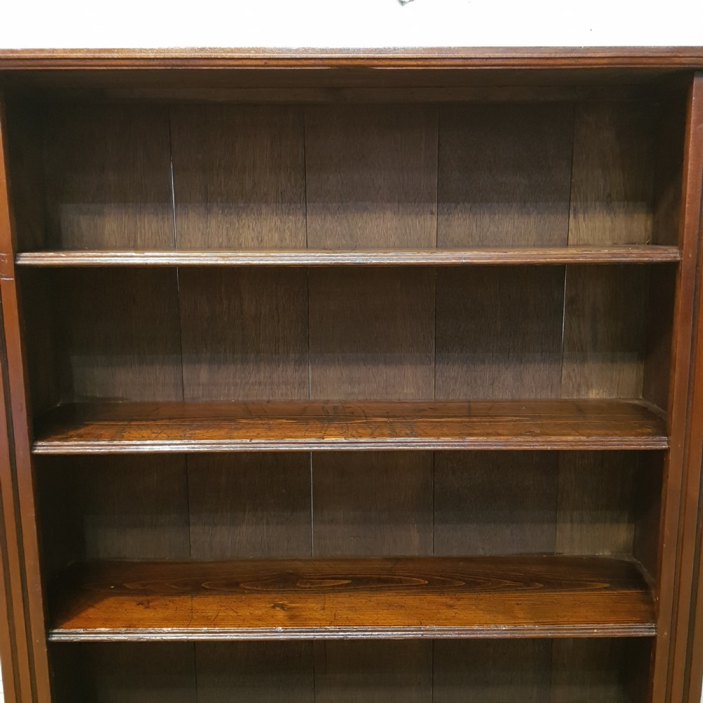 ANTIQUE LATE VICTORIAN MAHOGANY OPEN BOOKCASE C1890 View V