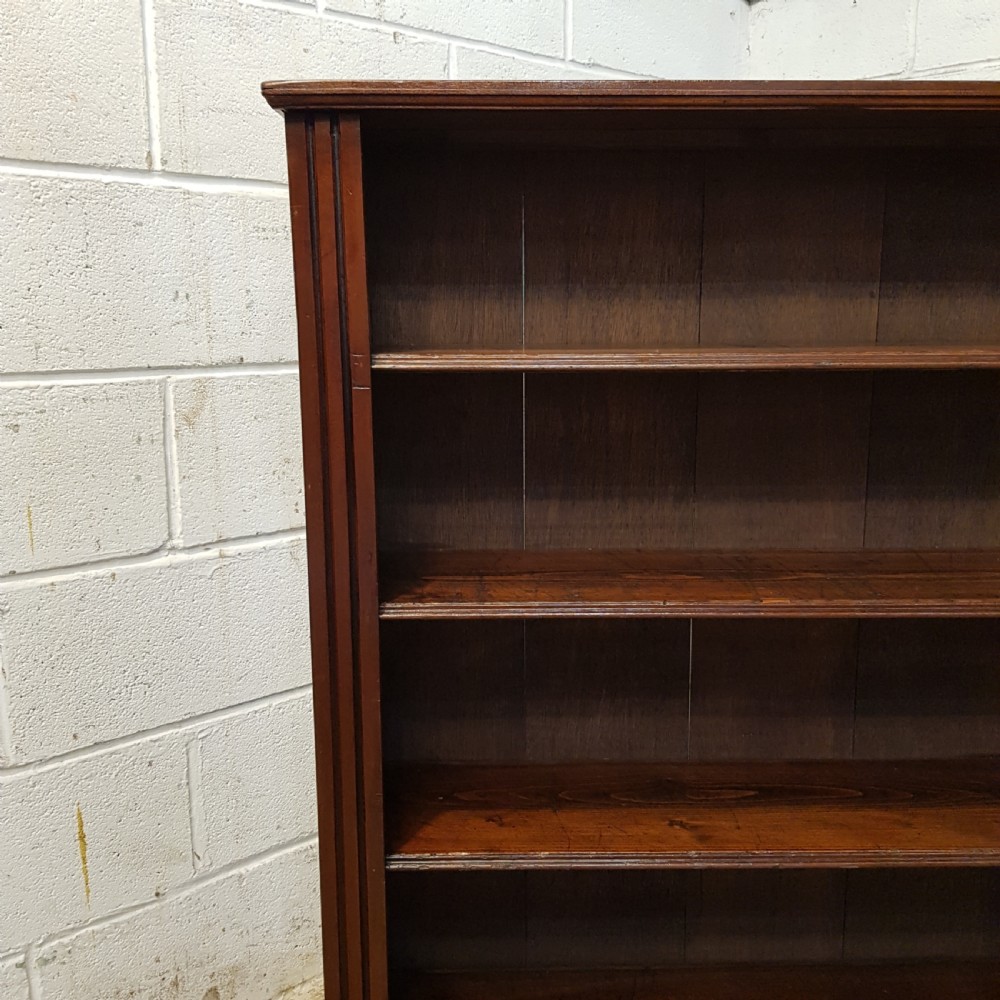 ANTIQUE LATE VICTORIAN MAHOGANY OPEN BOOKCASE C1890 View VII