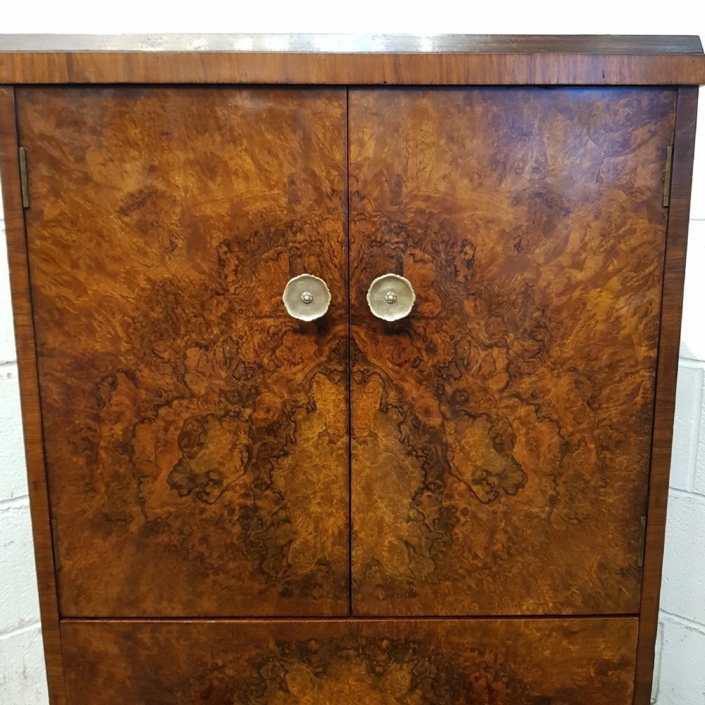 ANTIQUE BURR WALNUT TALLBOY C1920 View III