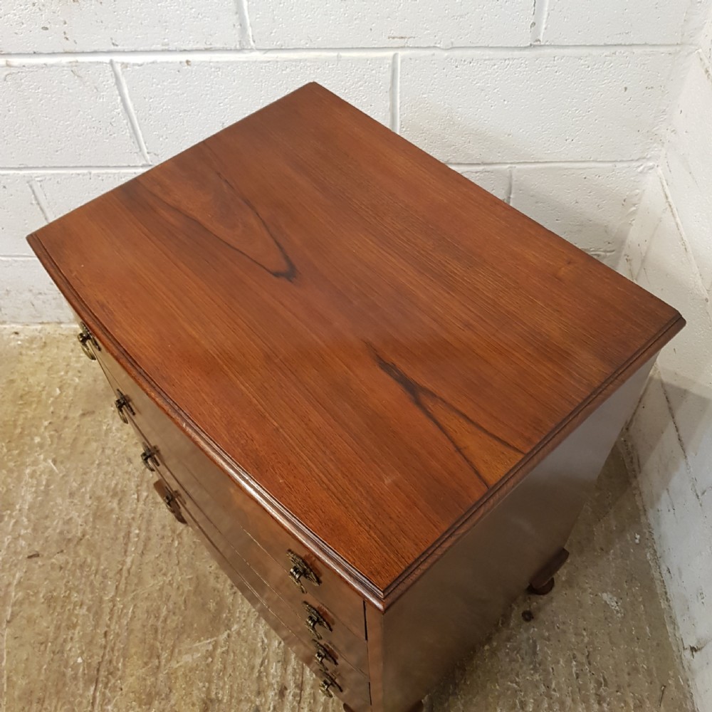 ANTIQUE SMALL FLAMED MAHOGANY CHEST OF DRAWERS C1920 View IV