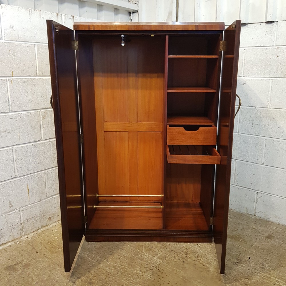 ANTIQUE BURR WALNUT GENTS WARDROBE C1920 View VI
