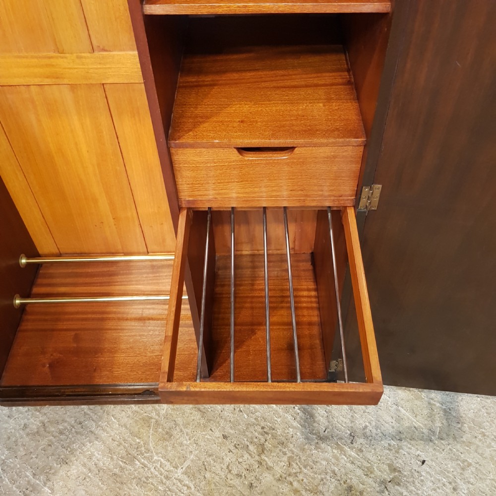 ANTIQUE BURR WALNUT GENTS WARDROBE C1920 View IX
