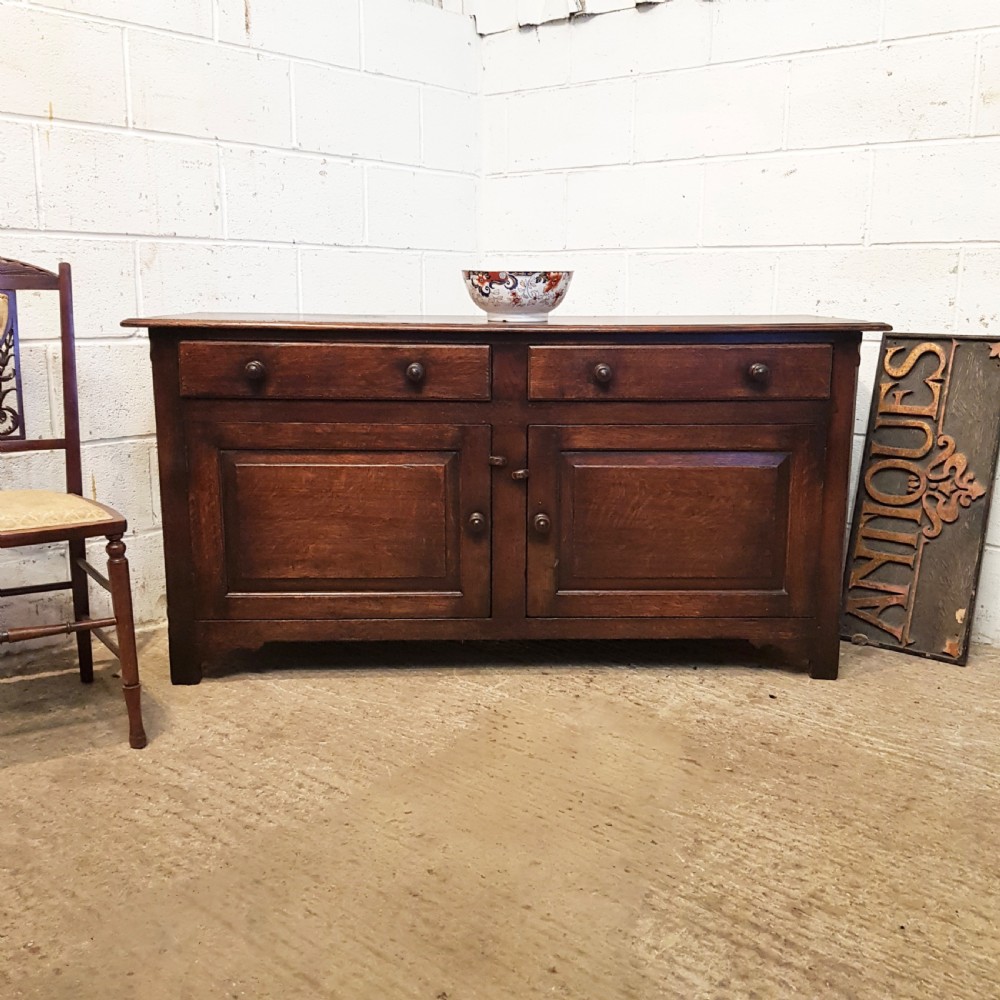 ANTIQUE 18TH CENTURY PERIOD COUNTRY OAK & ELM DRESSER BASE C1780