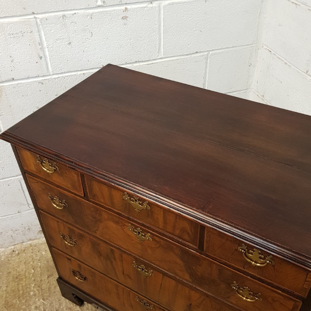 ANTIQUE 18TH CENTURY OAK AND BURR WALNUT CHEST OF DRAWERS C1780 View VII