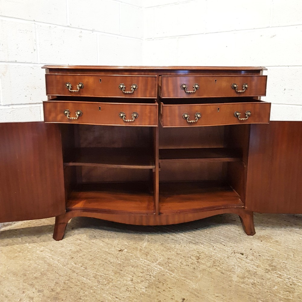 ANTIQUE EDWARDIAN SERPENTINE SHAPED MAHOGANY CABINET C1900 View VI
