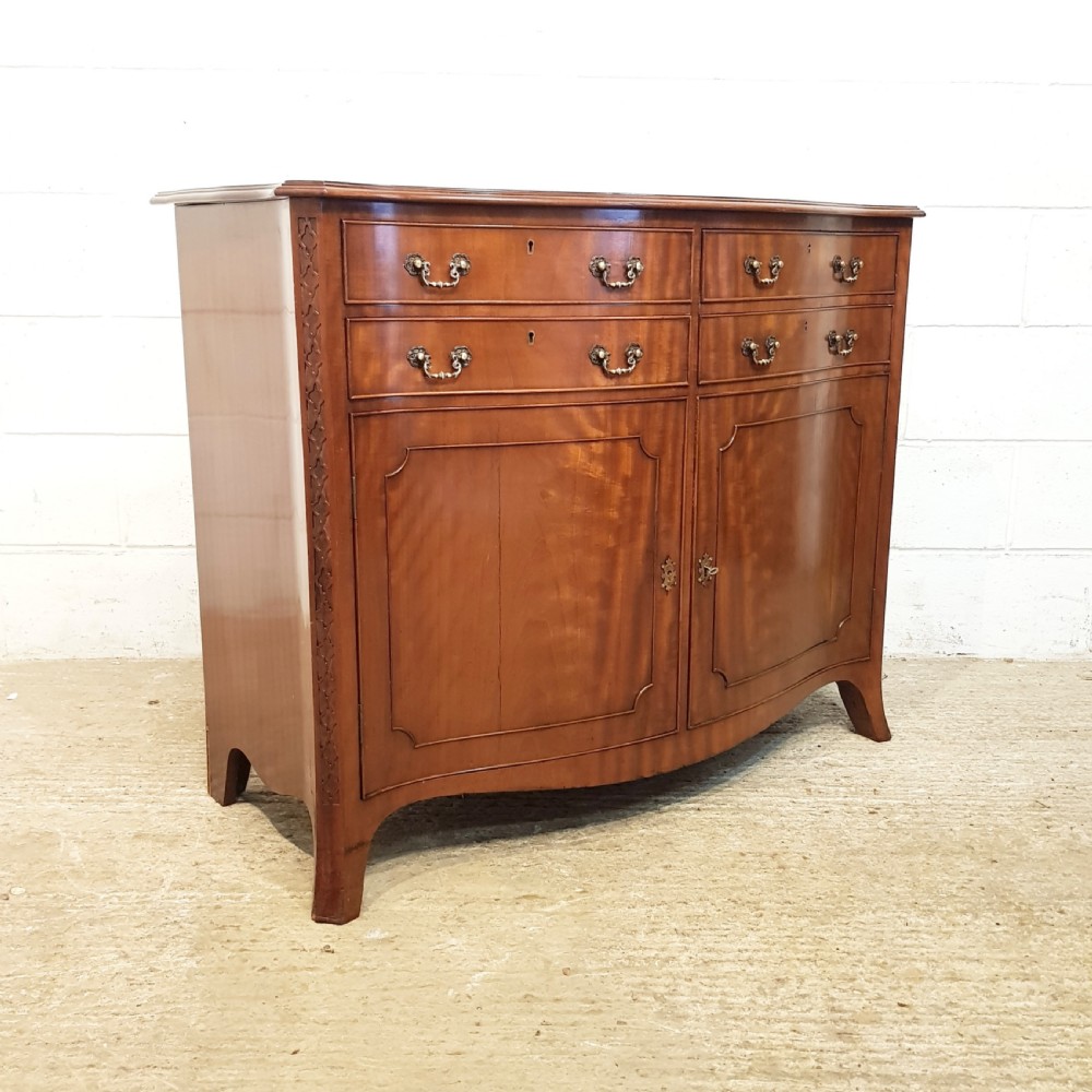 ANTIQUE EDWARDIAN SERPENTINE SHAPED MAHOGANY CABINET C1900 View VIII