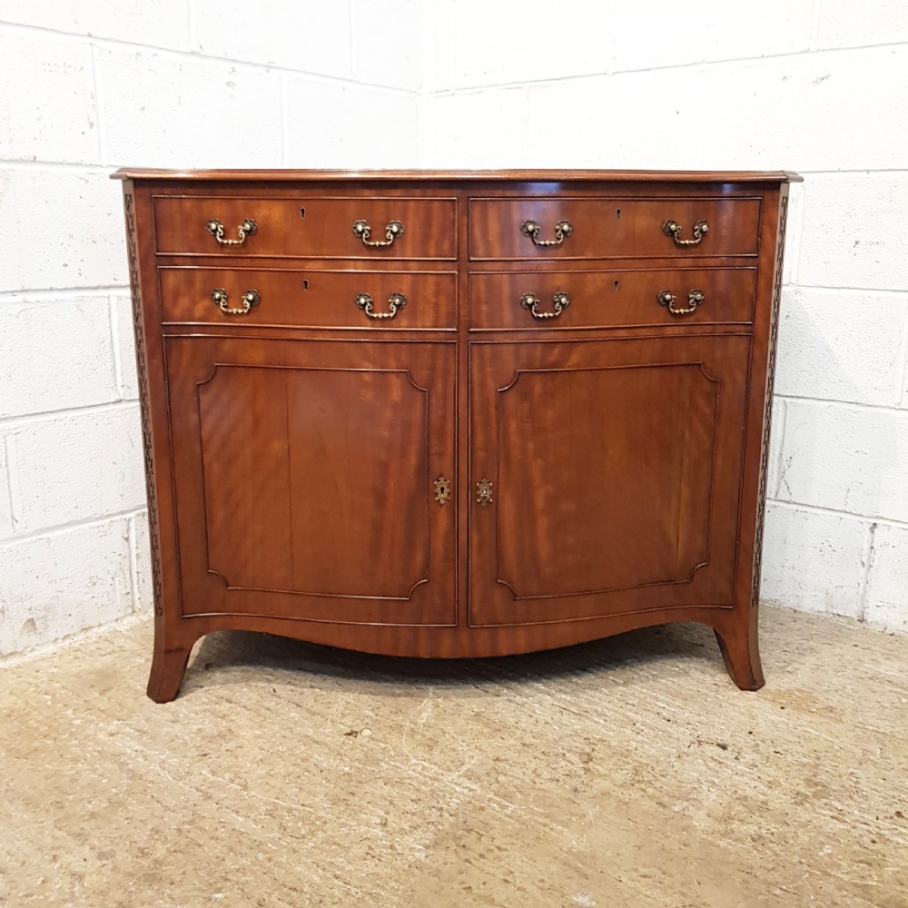 ANTIQUE EDWARDIAN SERPENTINE SHAPED MAHOGANY CABINET C1900 View IX