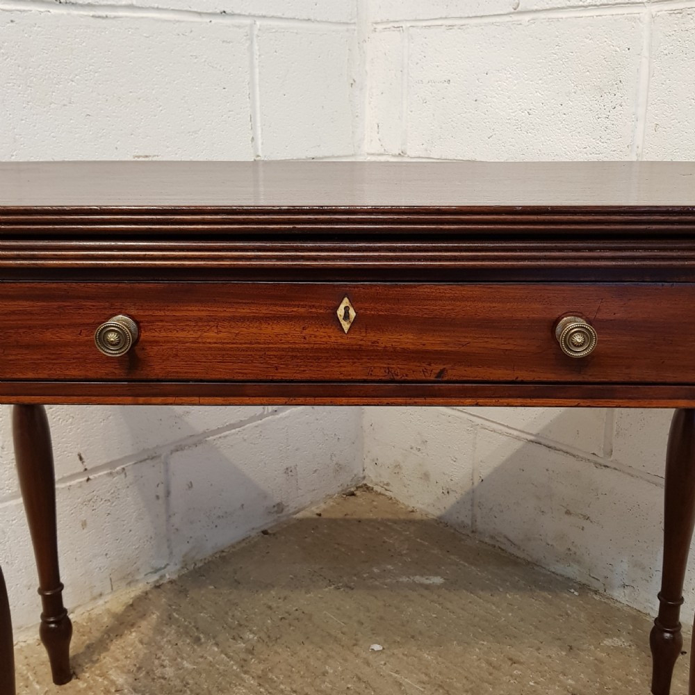 ANTIQUE REGENCY. MAHOGANY D END FOLD OVER GAMES TABLE C1820 View VI