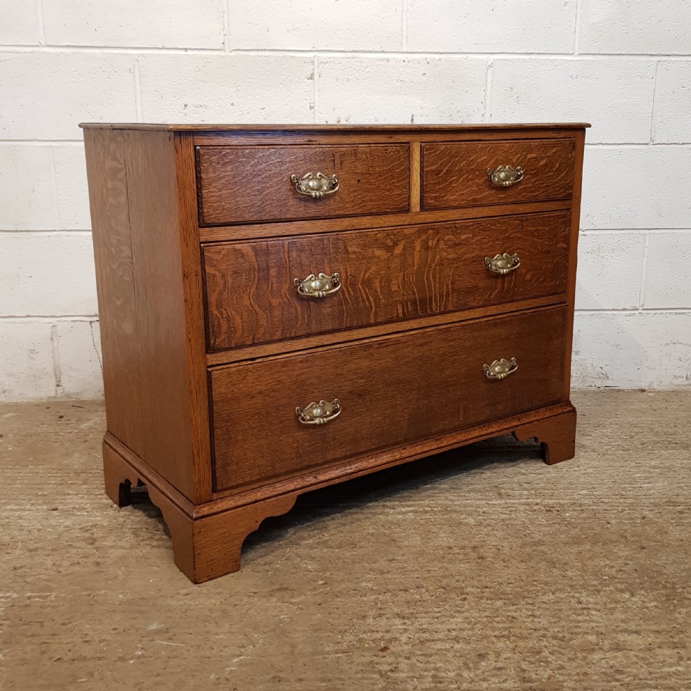 ANTIQUE VICTORIAN LIGHT OAK DWARF CHEST OF DRAWERS C1880 View IV