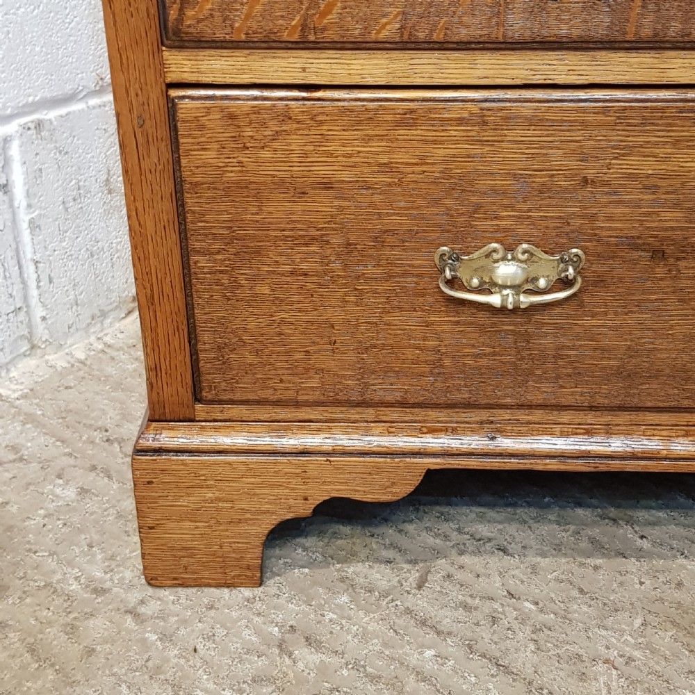 ANTIQUE VICTORIAN LIGHT OAK DWARF CHEST OF DRAWERS C1880 View V