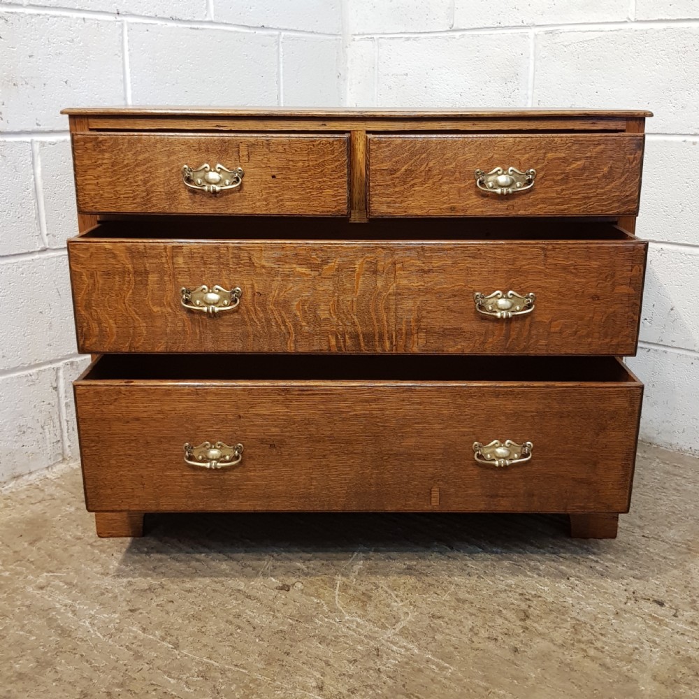 ANTIQUE VICTORIAN LIGHT OAK DWARF CHEST OF DRAWERS C1880 View VI