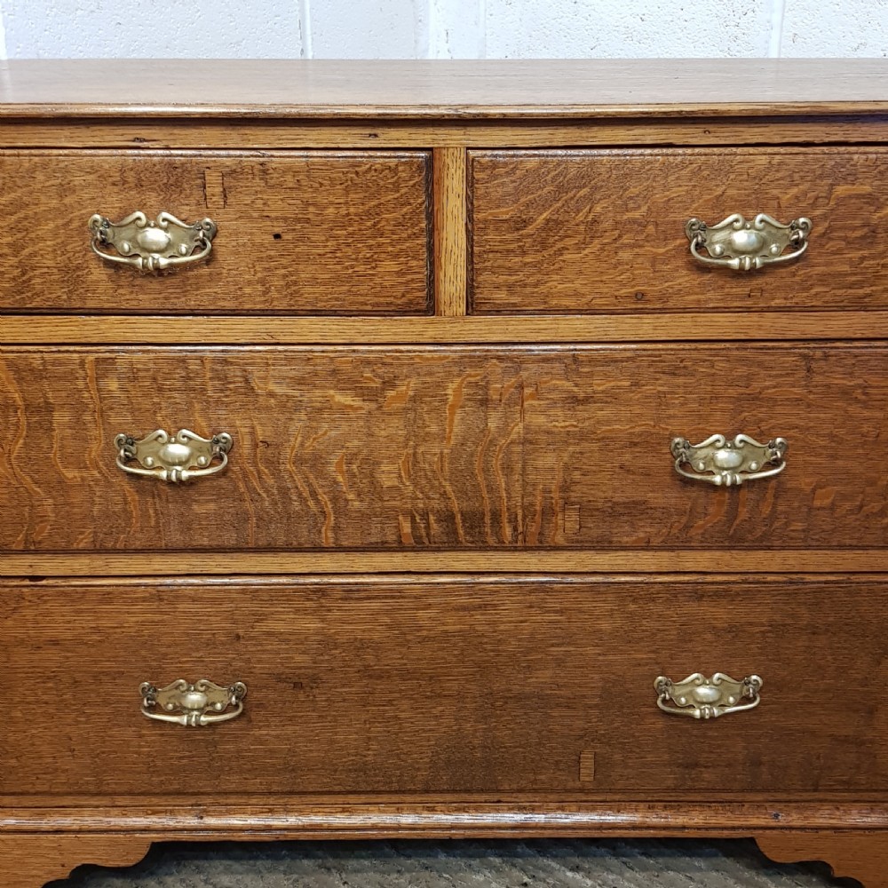 ANTIQUE VICTORIAN LIGHT OAK DWARF CHEST OF DRAWERS C1880 View VII
