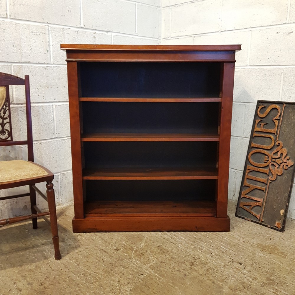 ANTIQUE VICTORIAN MAHOGANY OPEN BOOKCASE C1880