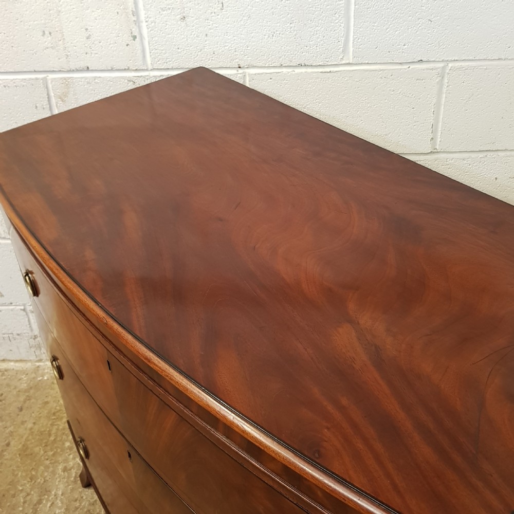 ANTIQUE 18TH CENTURY PERIOD MAHOGANY BOW FRONT CHEST OF DRAWERS C1780 View VI