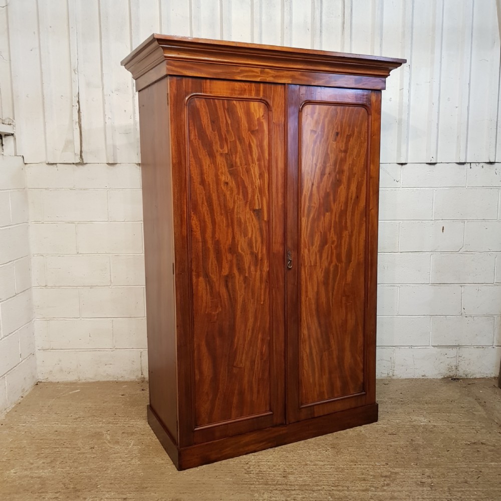 ANTIQUE VICTORIAN MAHOGANY DOUBLE WARDROBE C1880 View V