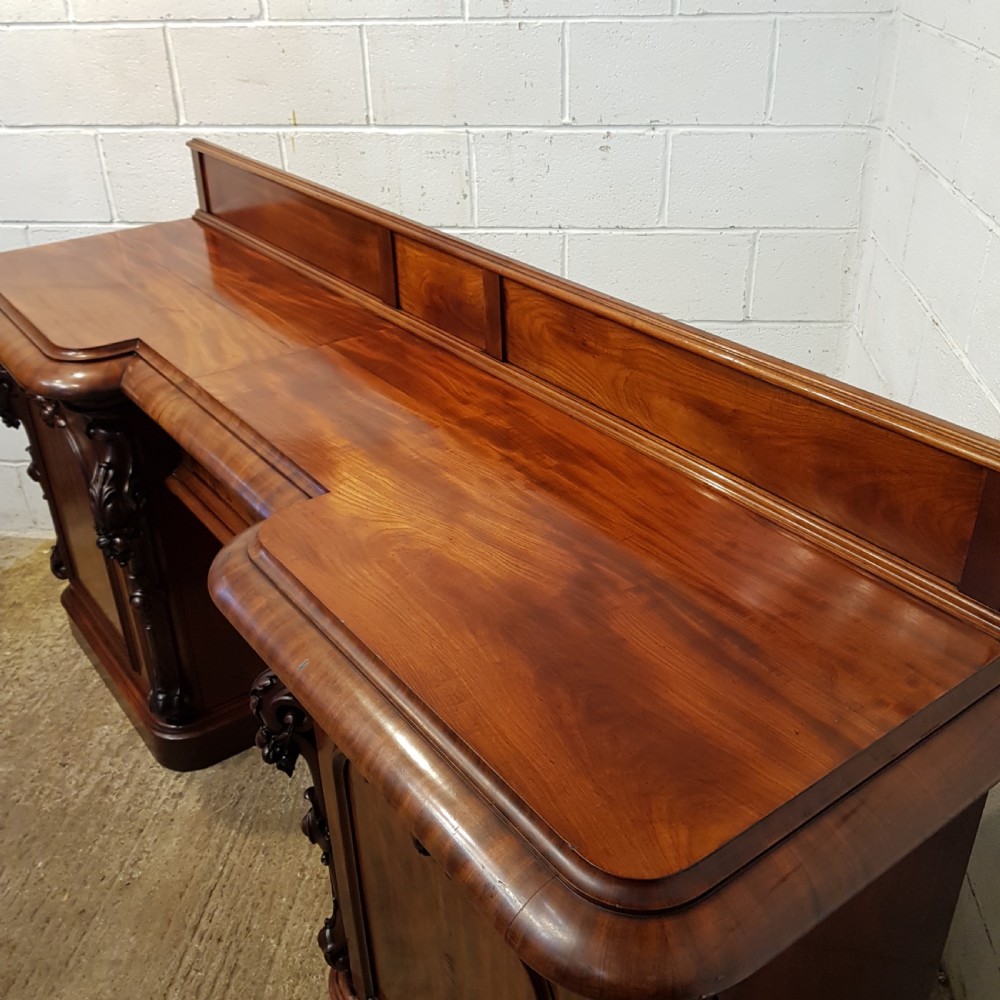 ANTIQUE MID VICTORIAN CARVED MAHOGANY BREAKFRONT SIDEBOARD CHIFFONIER C1860 View V