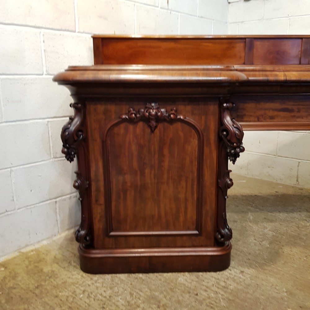 ANTIQUE MID VICTORIAN CARVED MAHOGANY BREAKFRONT SIDEBOARD CHIFFONIER C1860 View XI