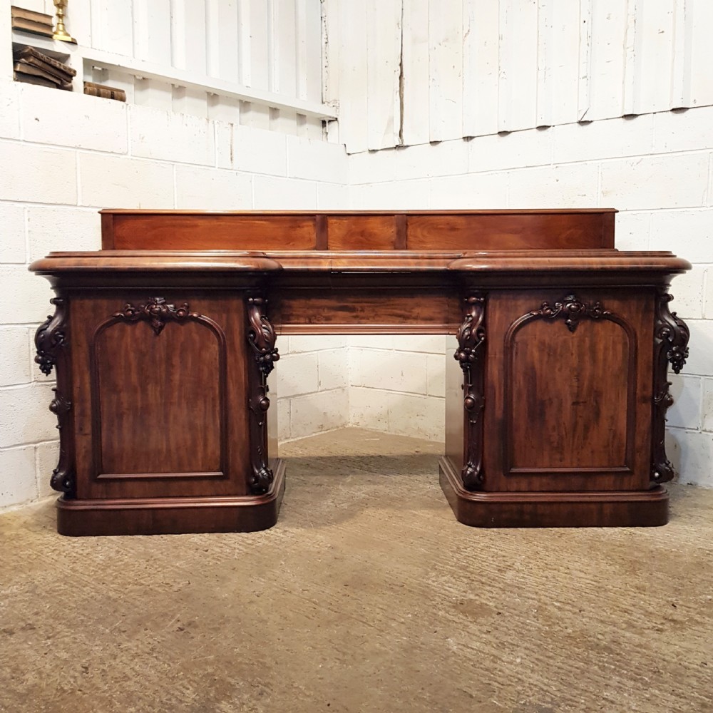 ANTIQUE MID VICTORIAN CARVED MAHOGANY BREAKFRONT SIDEBOARD CHIFFONIER C1860 View XIII