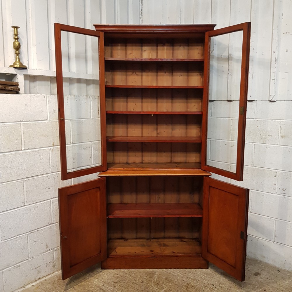 ANTIQUE TALL VICTORIAN MAHOGANY LIBRARY BOOKCASE C1880 View II