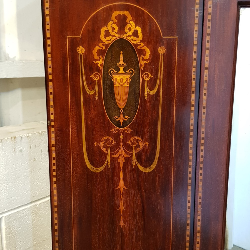 ANTIQUE EDWARDIAN INLAID MAHOGANY SINGLE WARDROBE C1900 View VII