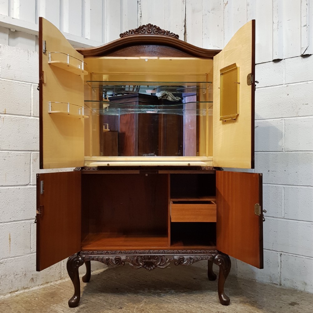 ANTIQUE BURR WALNUT COCKTAIL CABINET C1920 View VII