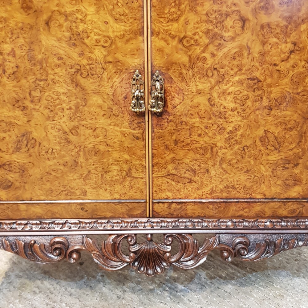 ANTIQUE BURR WALNUT COCKTAIL CABINET C1920 View VIII