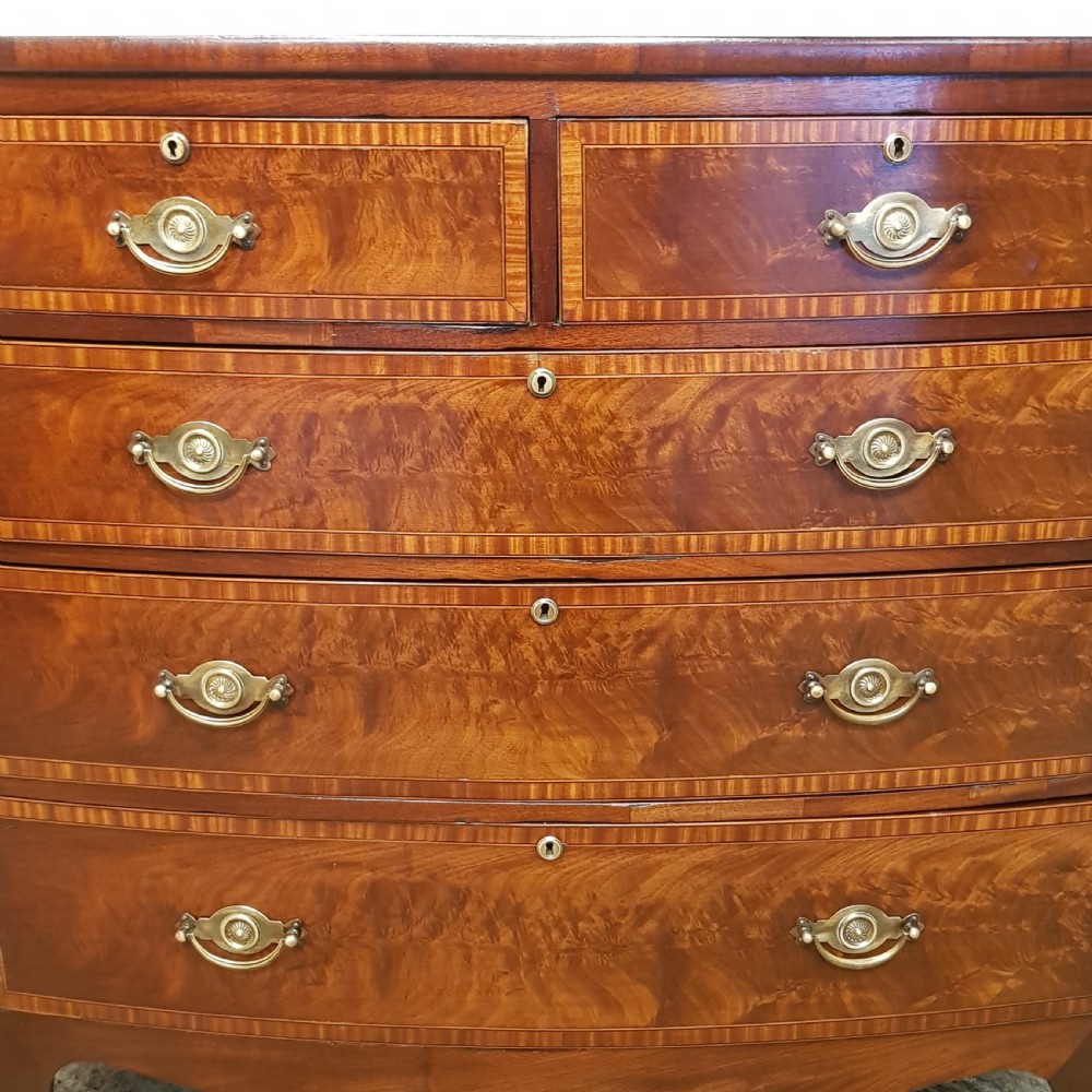 ANTIQUE REGENCY MAHOGANY BOW FRONT CHEST OF DRAWERS C1820 View VII