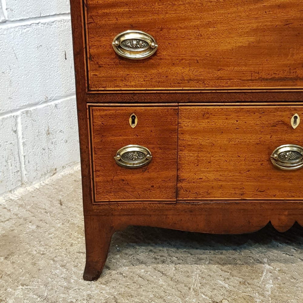 ANTIQUE REGENCY MAHOGANY SECRETAIRE CHEST OF DRAWERS C1820 View III