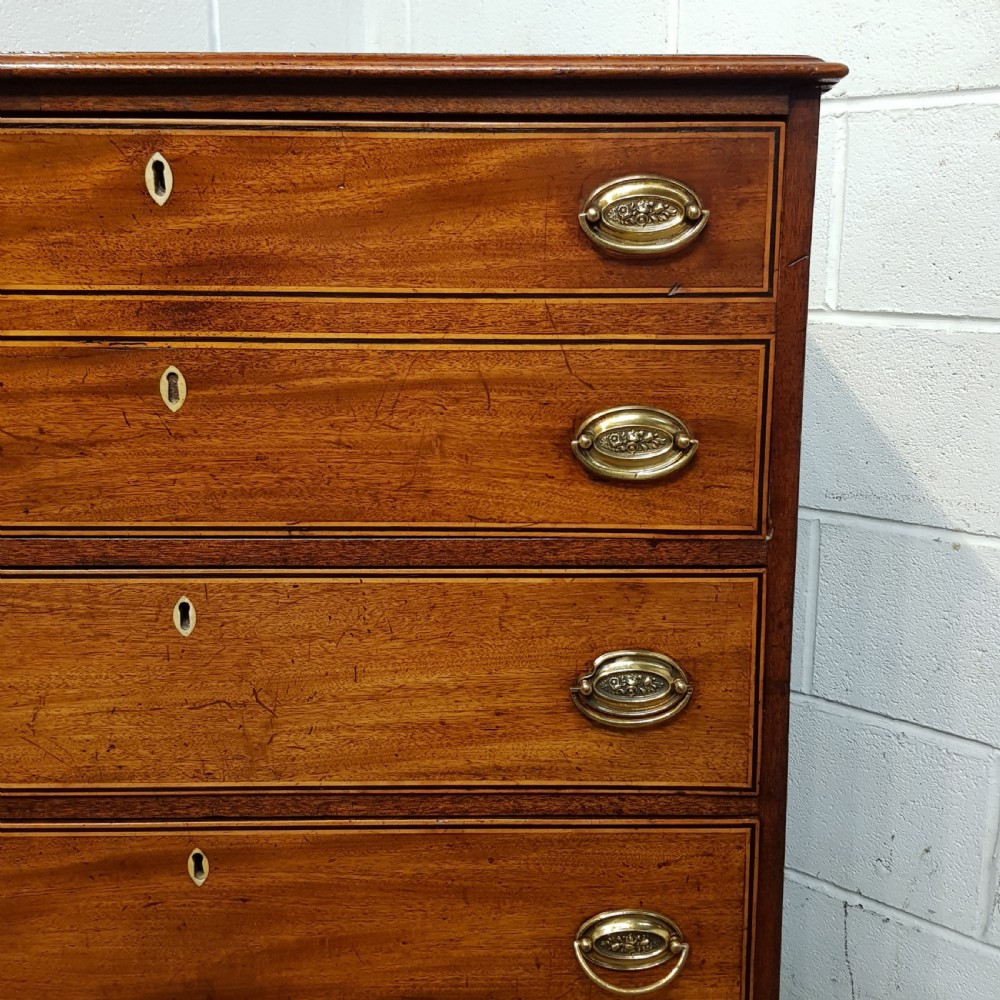 ANTIQUE REGENCY MAHOGANY SECRETAIRE CHEST OF DRAWERS C1820 View V