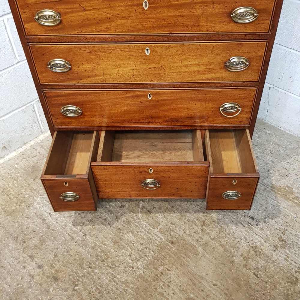 ANTIQUE REGENCY MAHOGANY SECRETAIRE CHEST OF DRAWERS C1820 View VII
