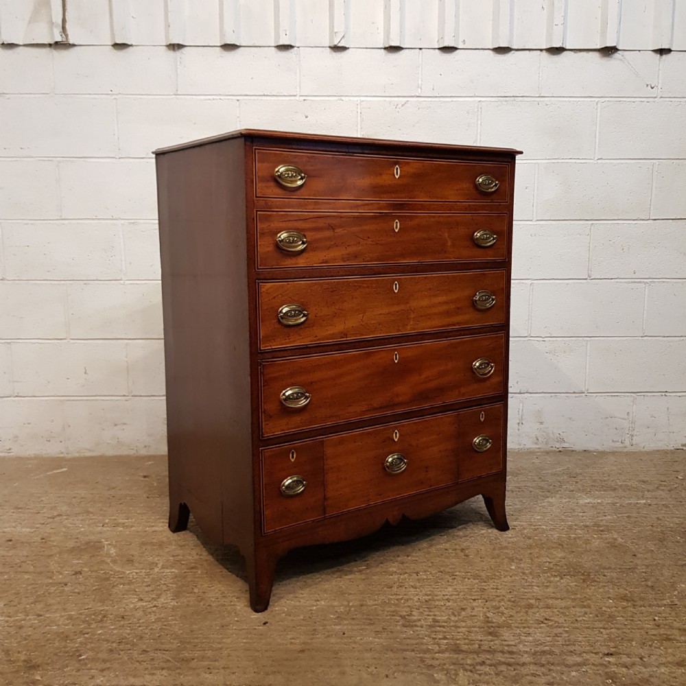 ANTIQUE REGENCY MAHOGANY SECRETAIRE CHEST OF DRAWERS C1820 View X