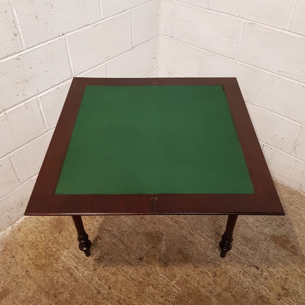 ANTIQUE VICTORIAN MAHOGANY FOLD OVER CARD TABLE C1880 View VII