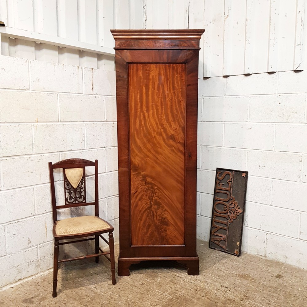 ANTIQUE VICTORIAN MAHOGANY SENTRY BOX SINGLE WARDROBE C1880