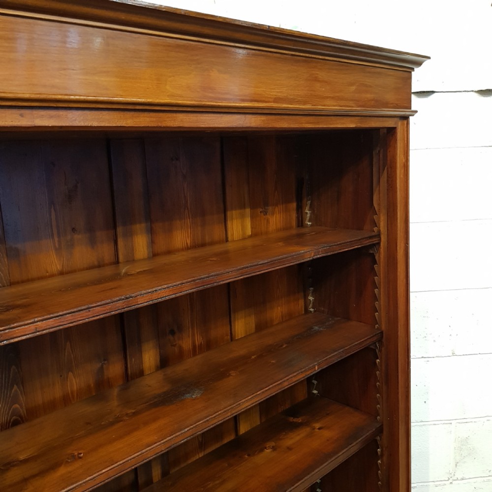 ANTIQUE VICTORIAN LARGE MAHOGANY OPEN BOOKCASE C1880 View V